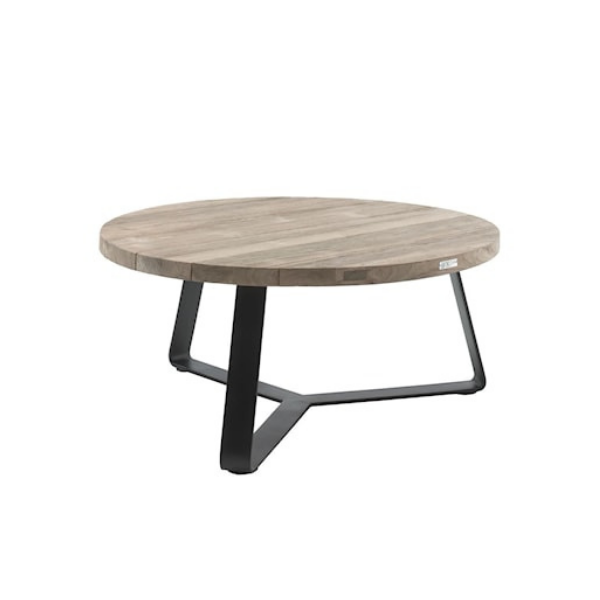 Table de jardin Margarite Ø100 - noir/teck