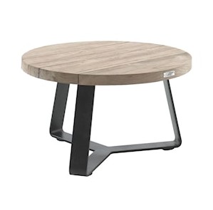 Table de jardin Margarite Ø70cm - noir/teck