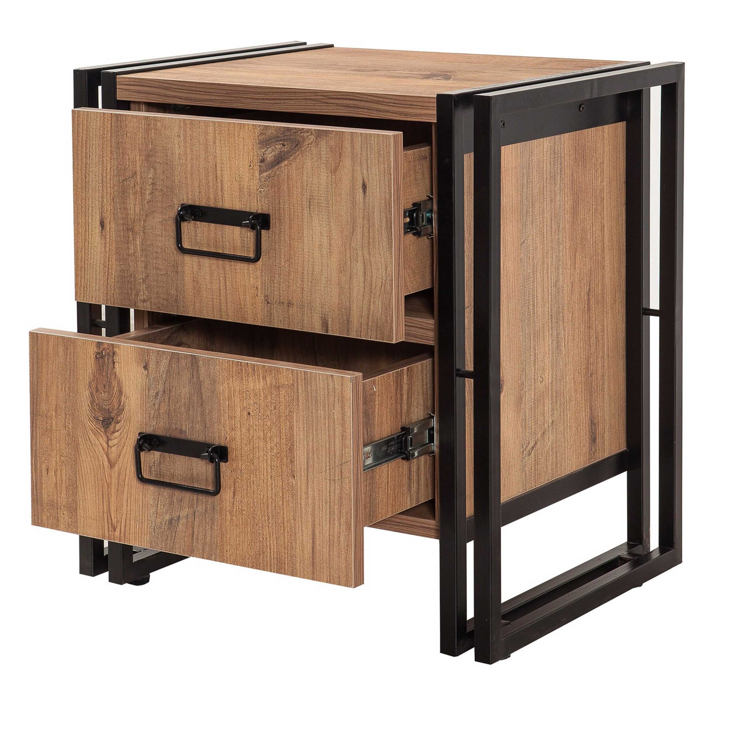 Table de nuit polyvalente | Moderne et fonctionnelle | Pin atlantique noir - Image 3