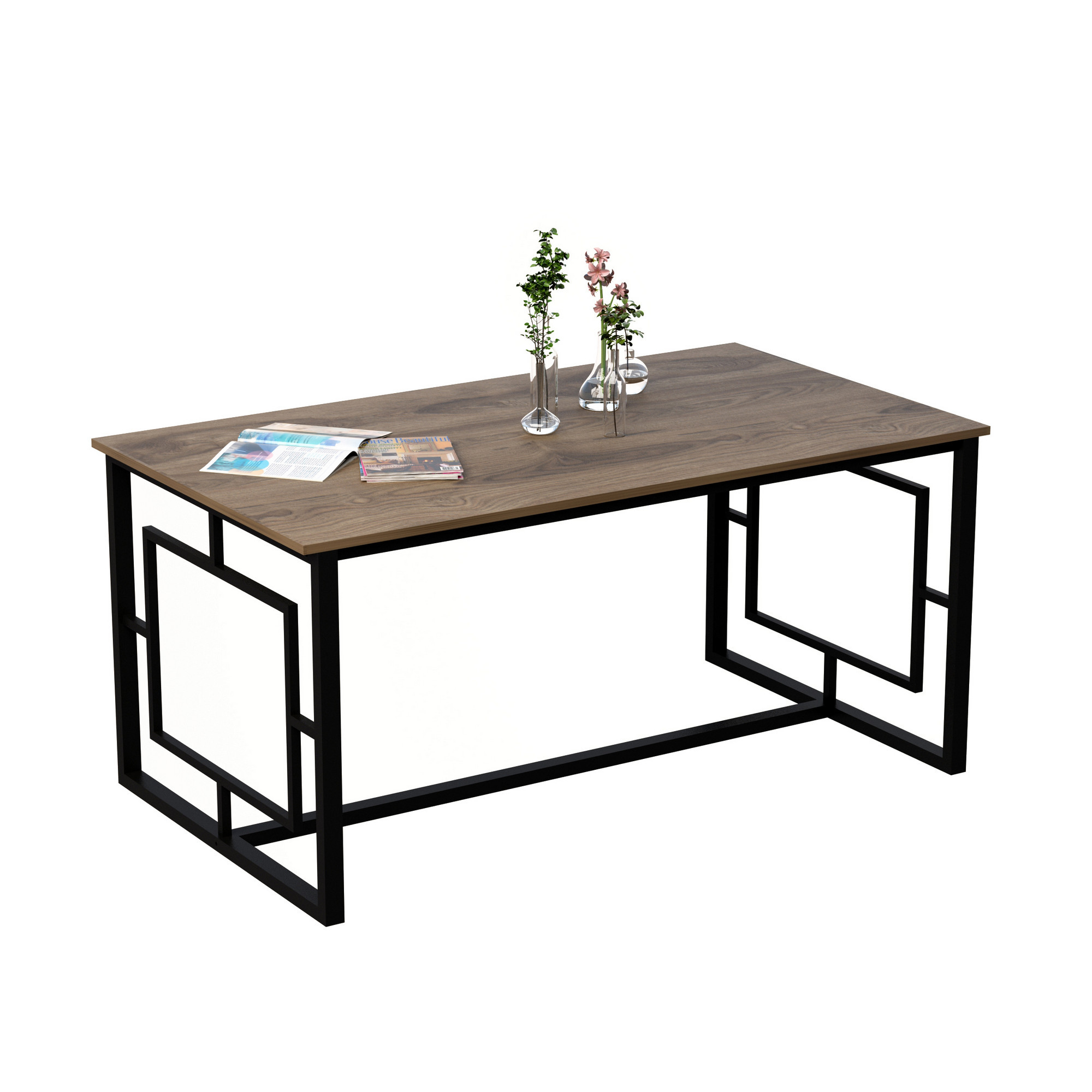 Table de salle à manger élégante en noyer noir | polyvalente | 100 % mélaminée | 18 mm d'épaisseur - Image 6