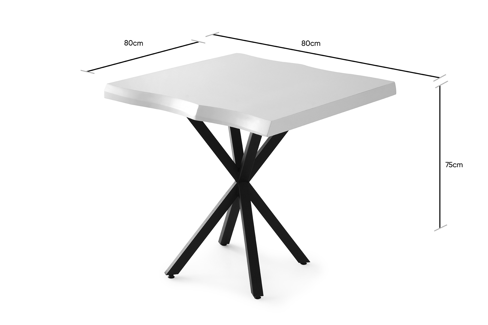 Table de salle à manger en mélaminé blanc avec pieds en métal - Image 4