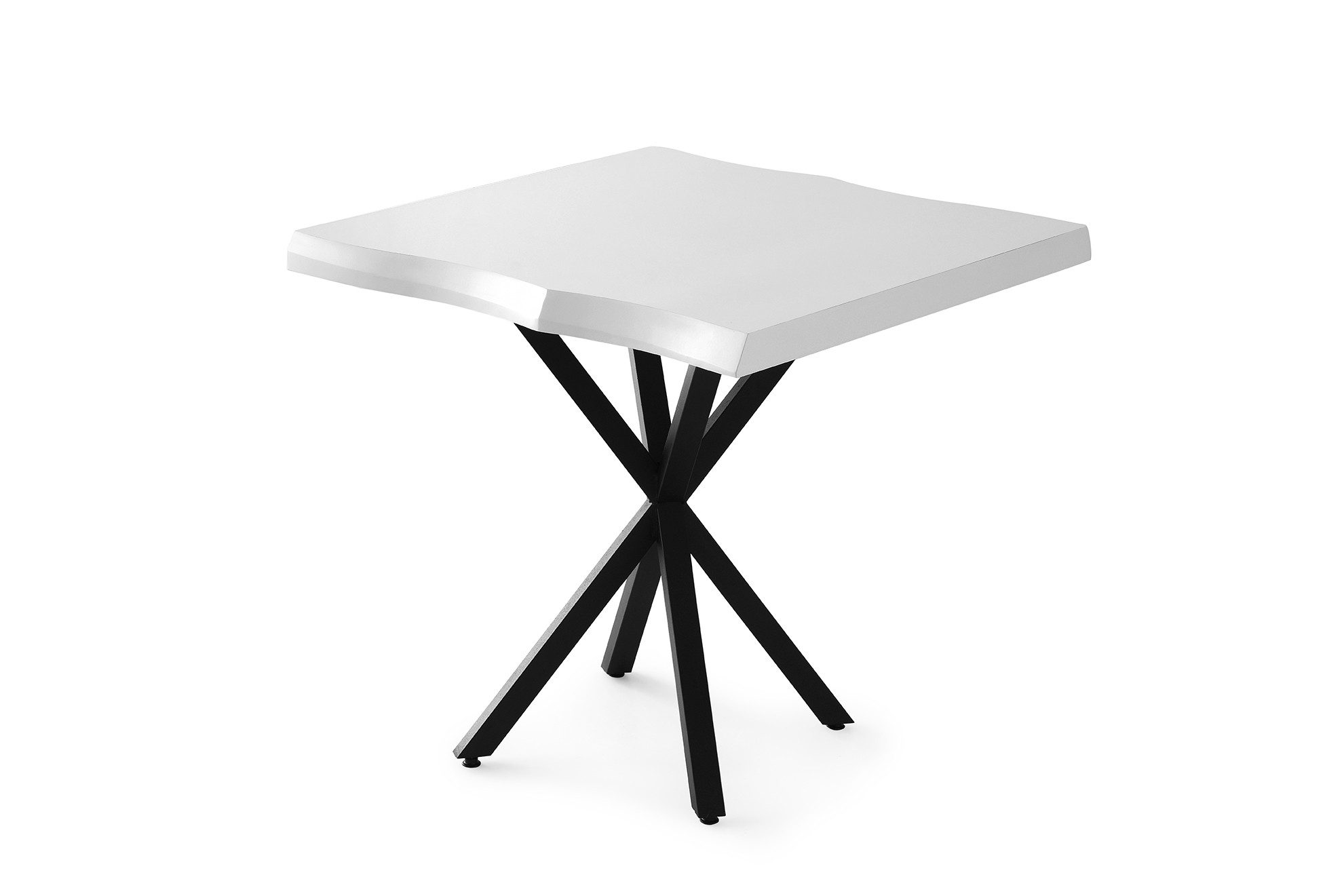 Table de salle à manger en mélaminé blanc avec pieds en métal - Image 5