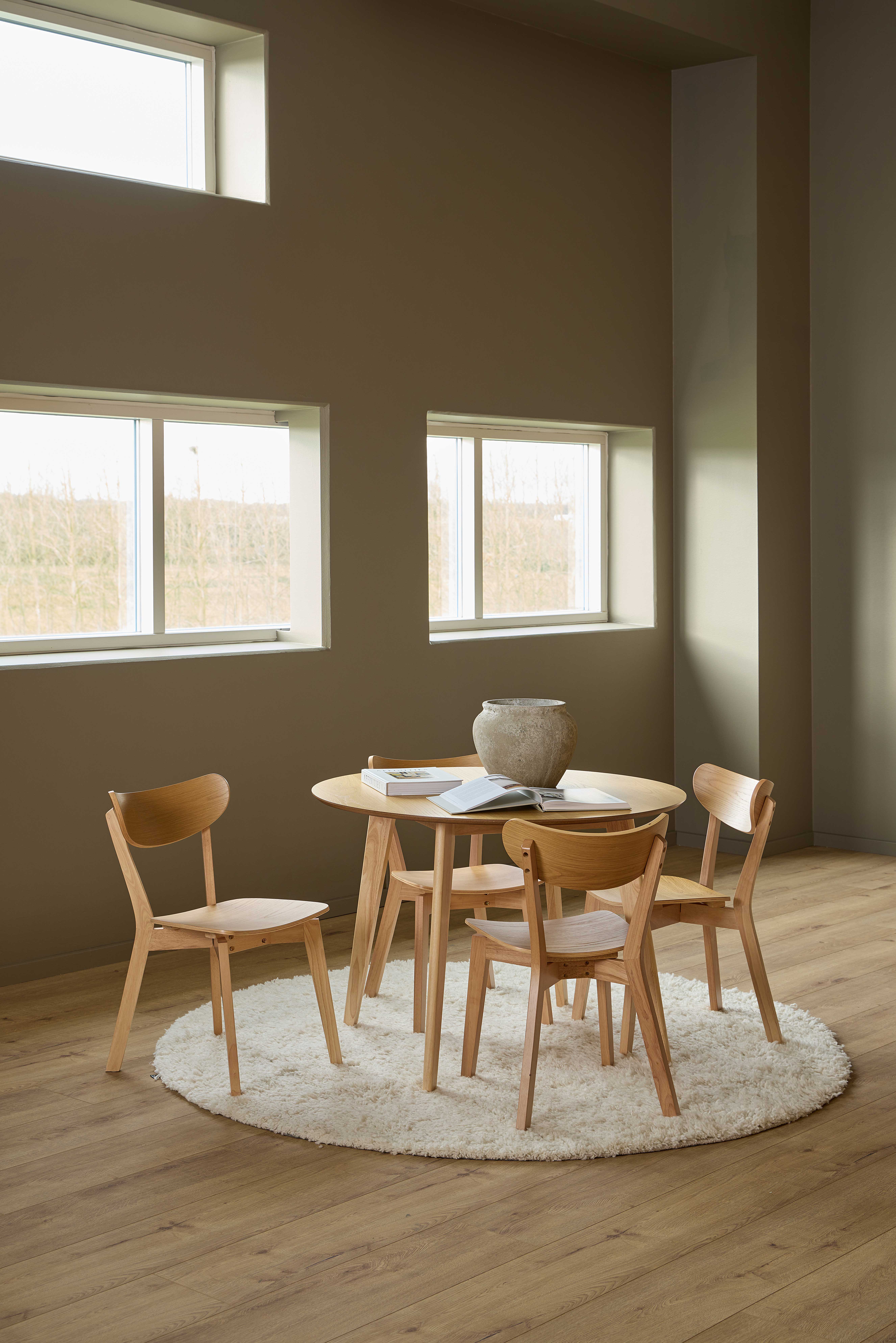 Table de salle à manger Roxby Ø105 cm - chêne - Image 9