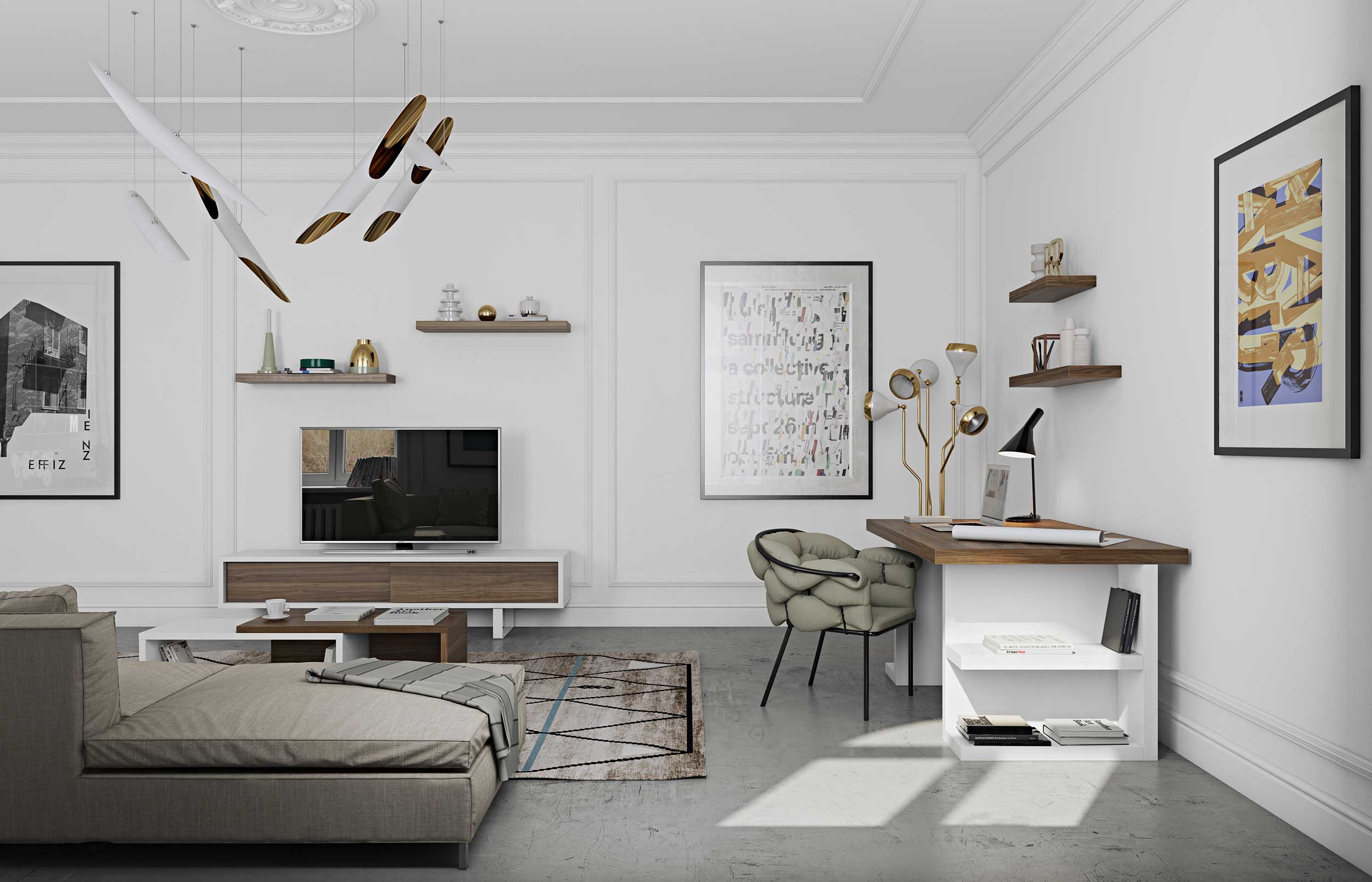 Tablette murale Balda 90cm - noyer - Image 4