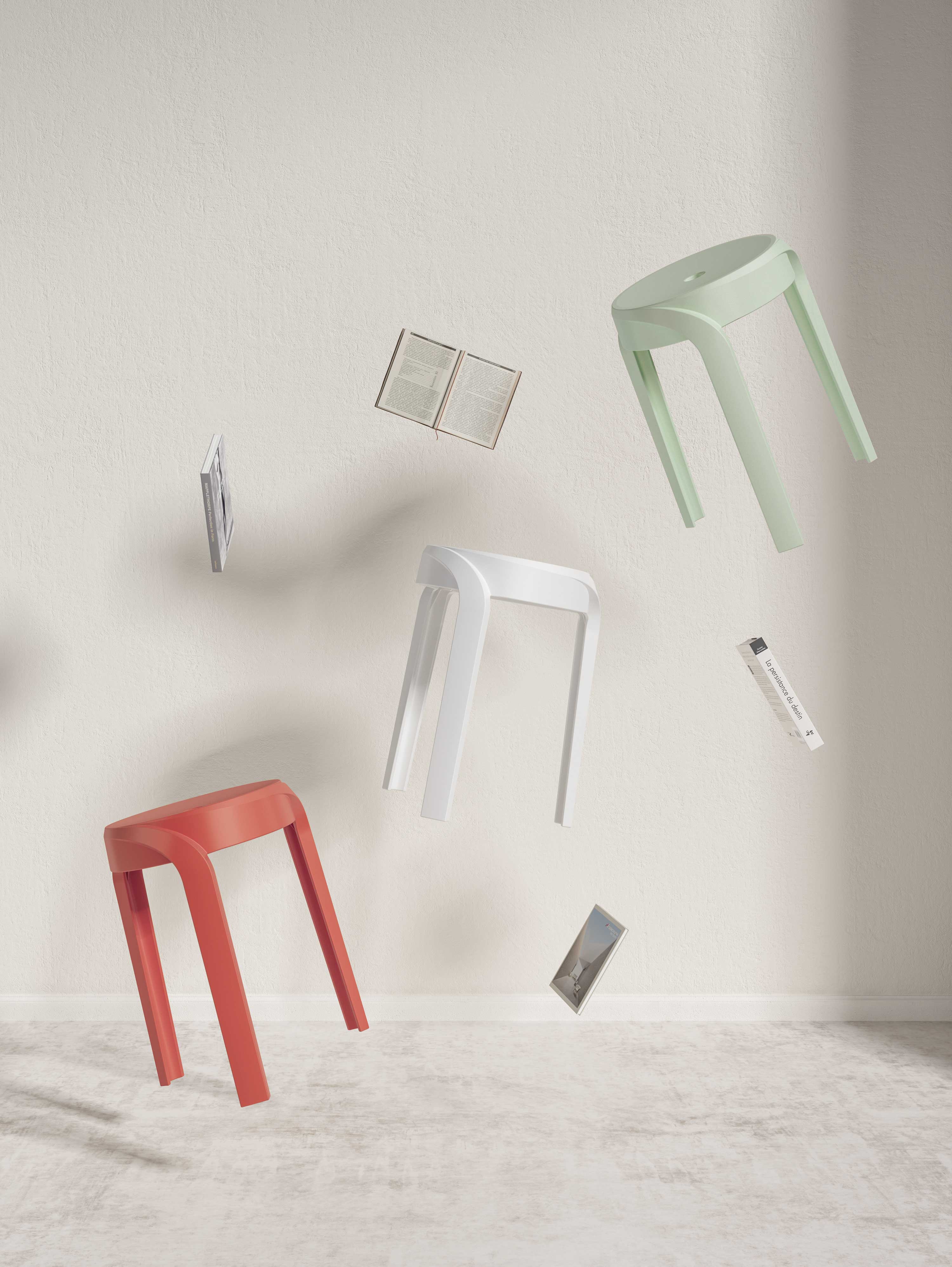 Tabouret Aimee - rouge - Image 4