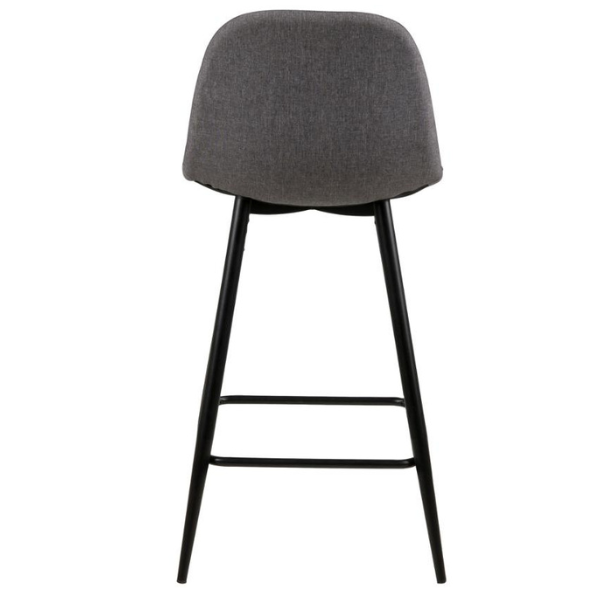 Tabouret de bar en tissu Wilhelm, H:65cm - gris clair/noir - Image 4