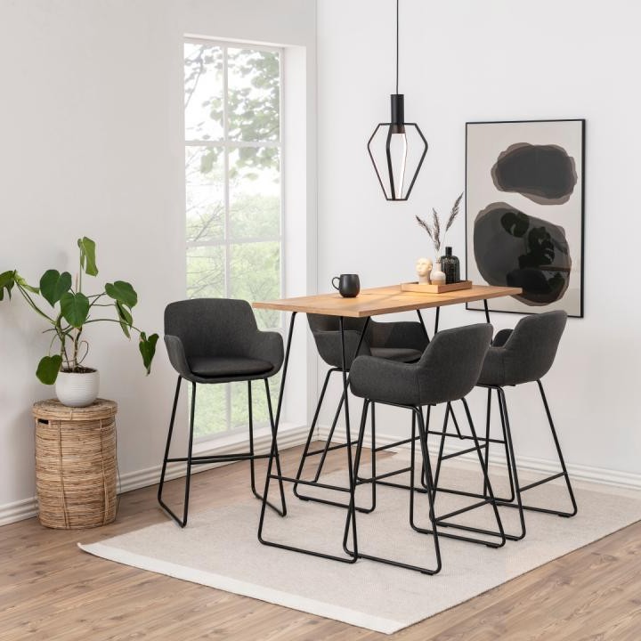 Tabouret de bar Lei - gris foncé/noir