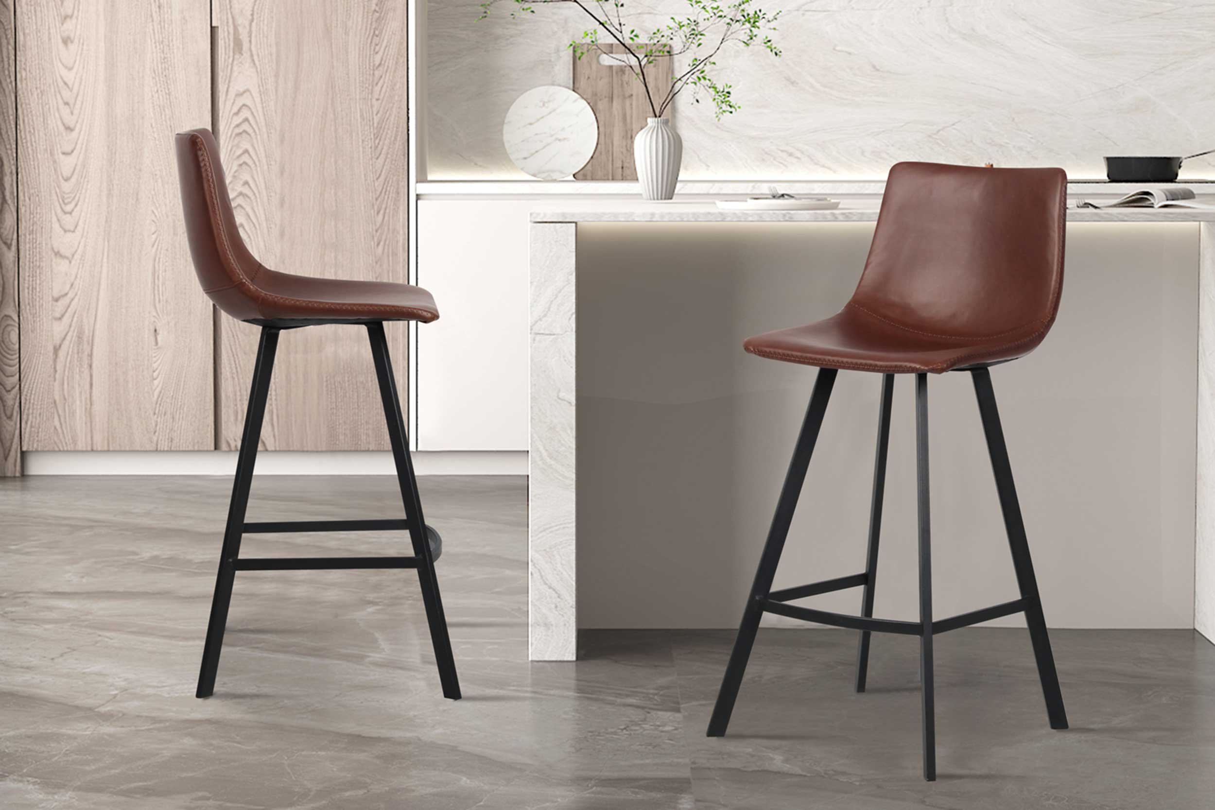 Tabouret de bar Ozan 68cm - brun - Image 7