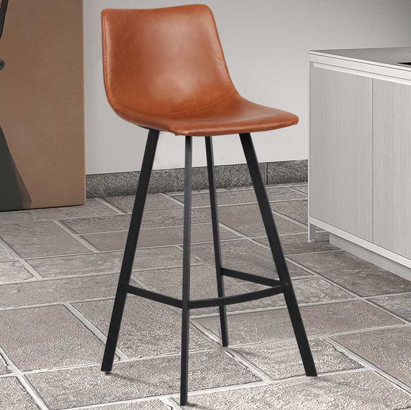 Tabouret de bar Ozan 78cm - cognac