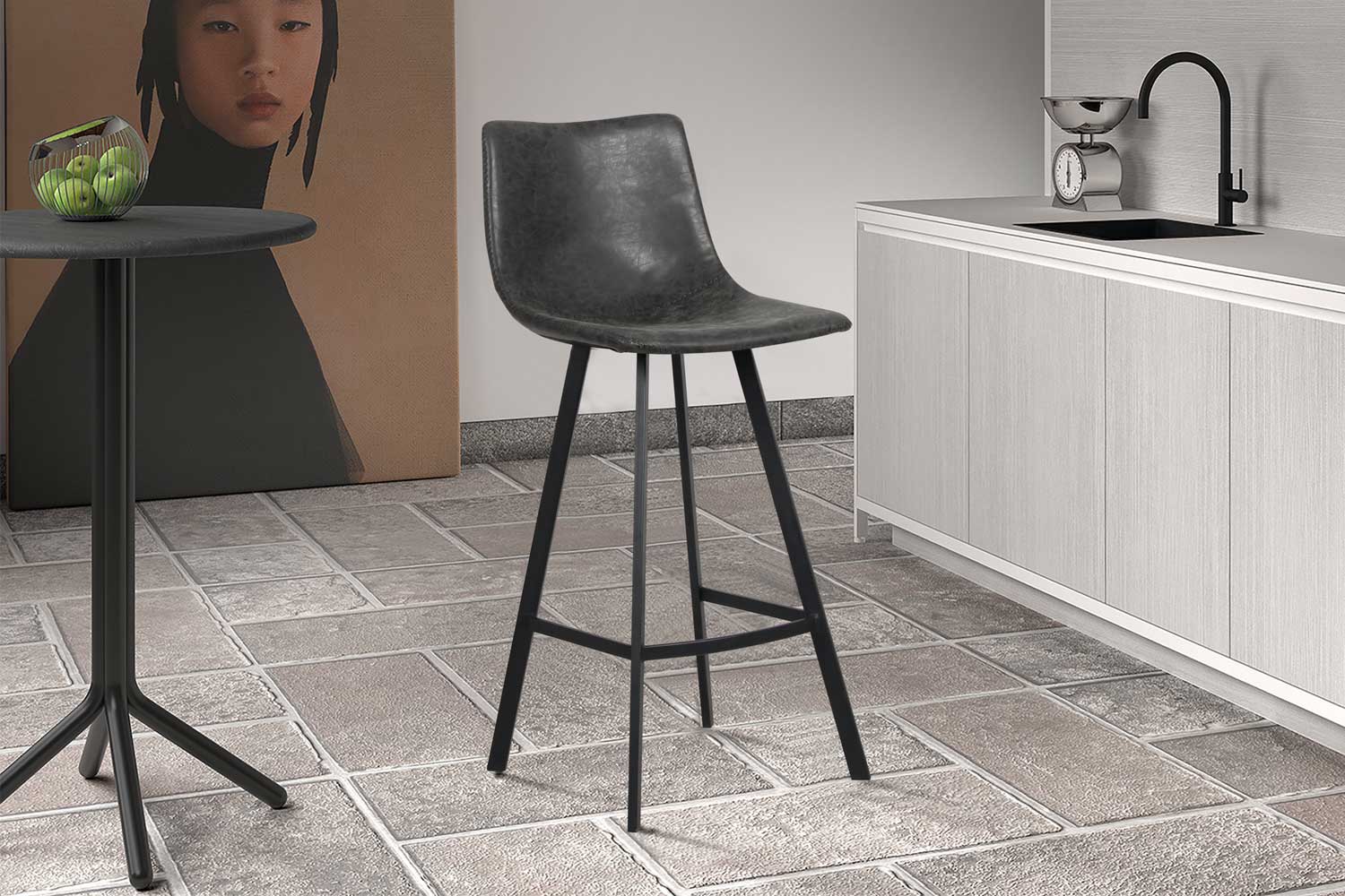 Tabouret de bar Ozan 78cm - noir - Image 7