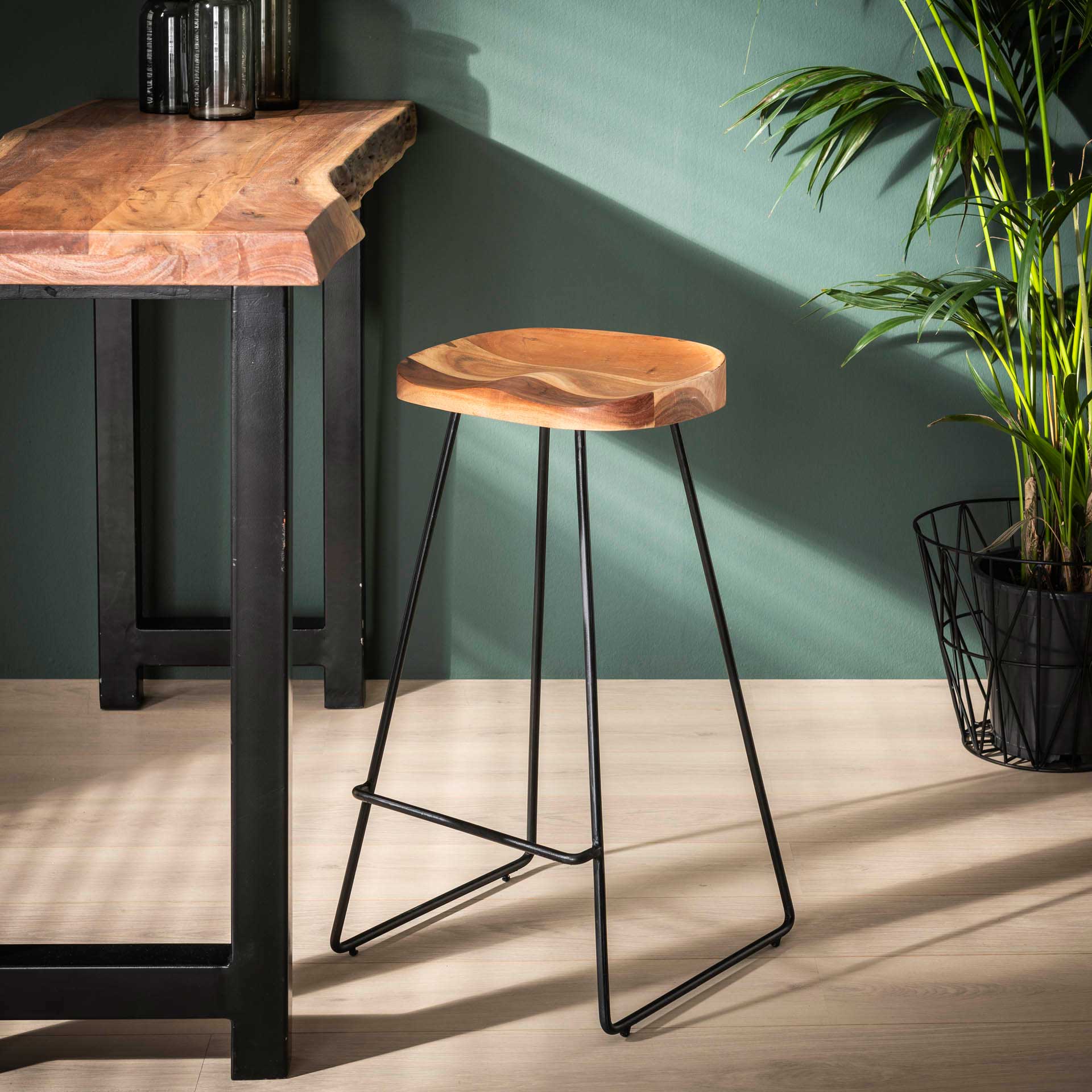 Tabouret de bar Rayan - acacia