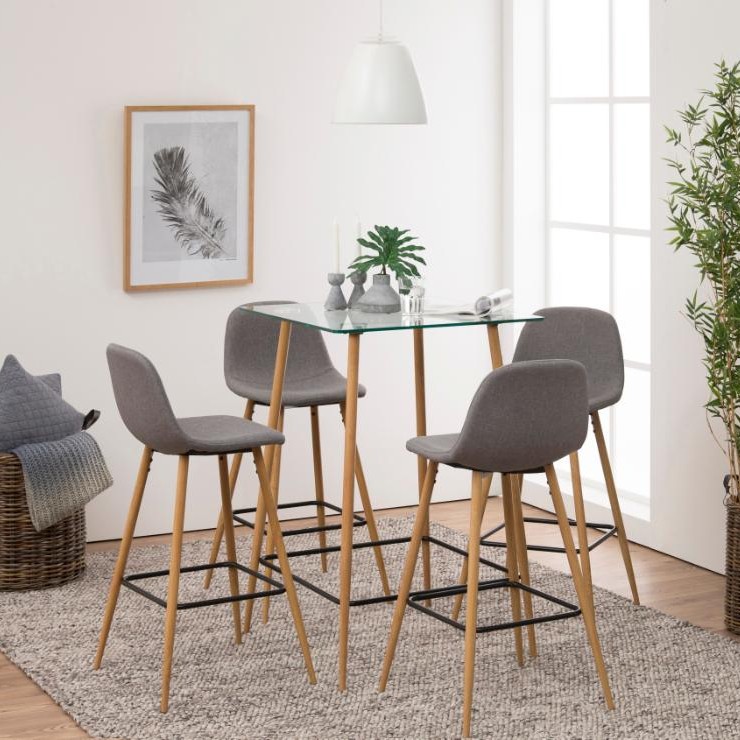 Tabouret de bar Wilhelm - gris clair/chêne - Image 2