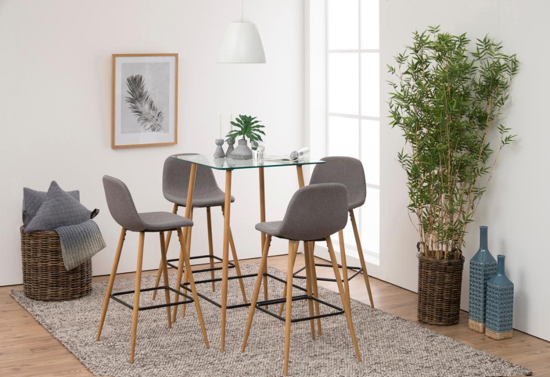 Tabouret de bar Wilhelm - gris clair/chêne - Image 5