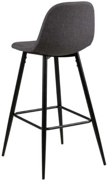 Tabouret de bar Wilhelm, H:73cm - gris foncé/noir - Image 4