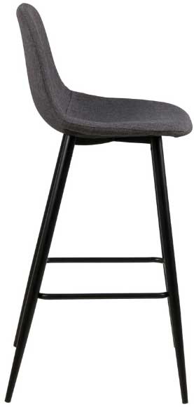 Tabouret de bar Wilhelm, H:73cm - gris foncé/noir - Image 5