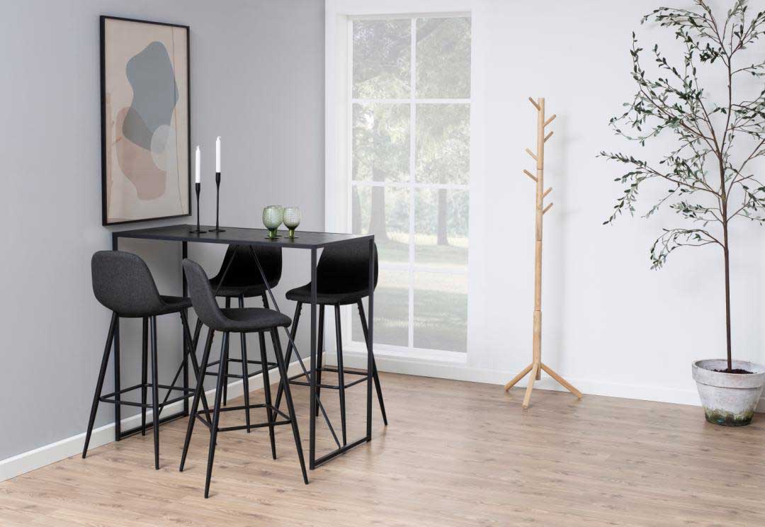 Tabouret de bar Wilhelm, H:73cm - gris foncé/noir - Image 7