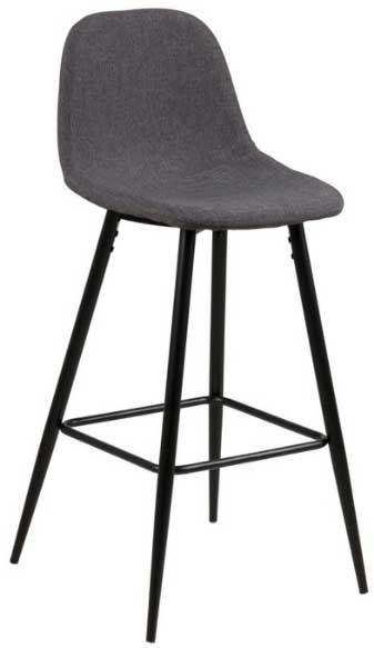 Tabouret de bar Wilhelm, H:73cm - gris foncé/noir - Image 8