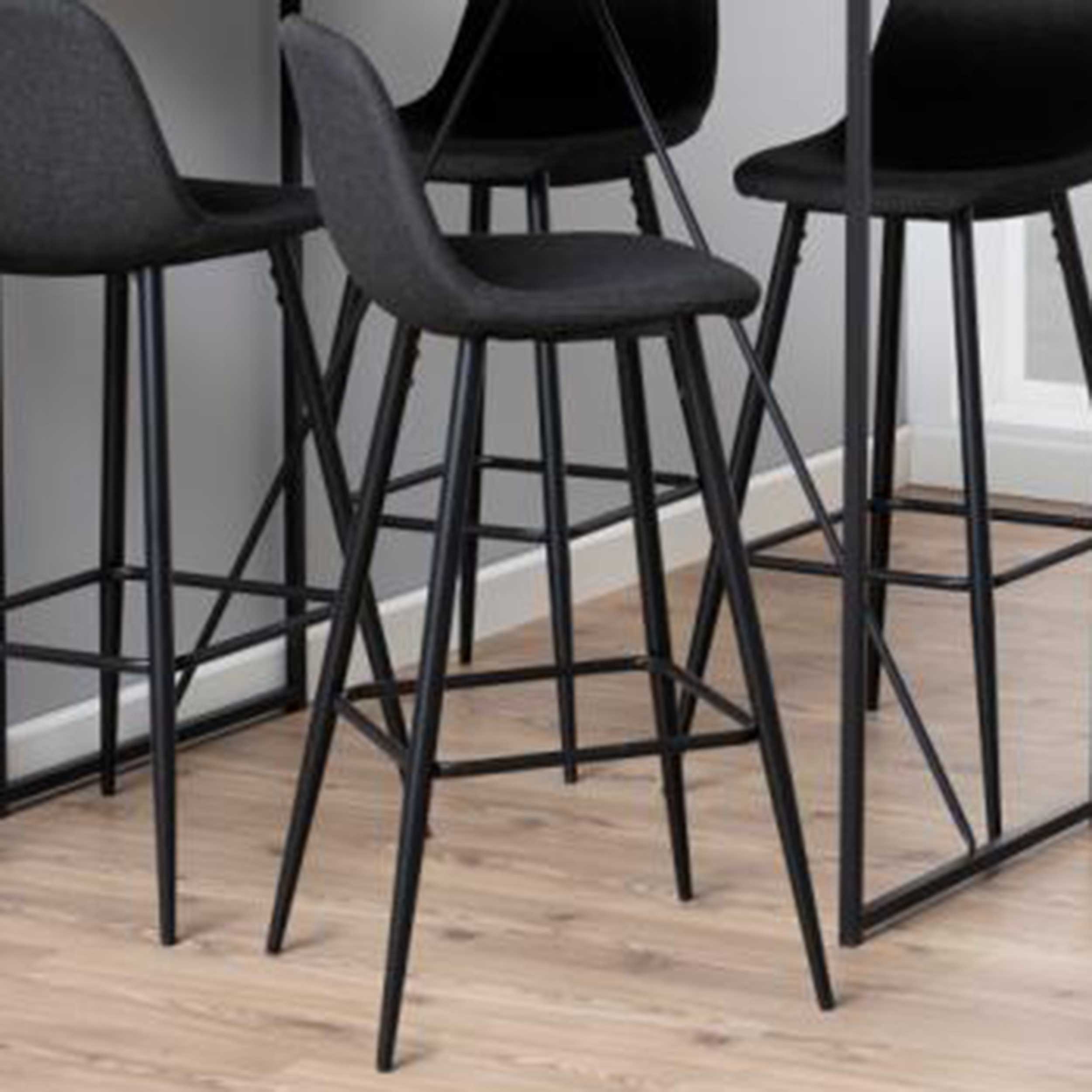 Tabouret de bar Wilhelm, H:73cm - gris foncé/noir