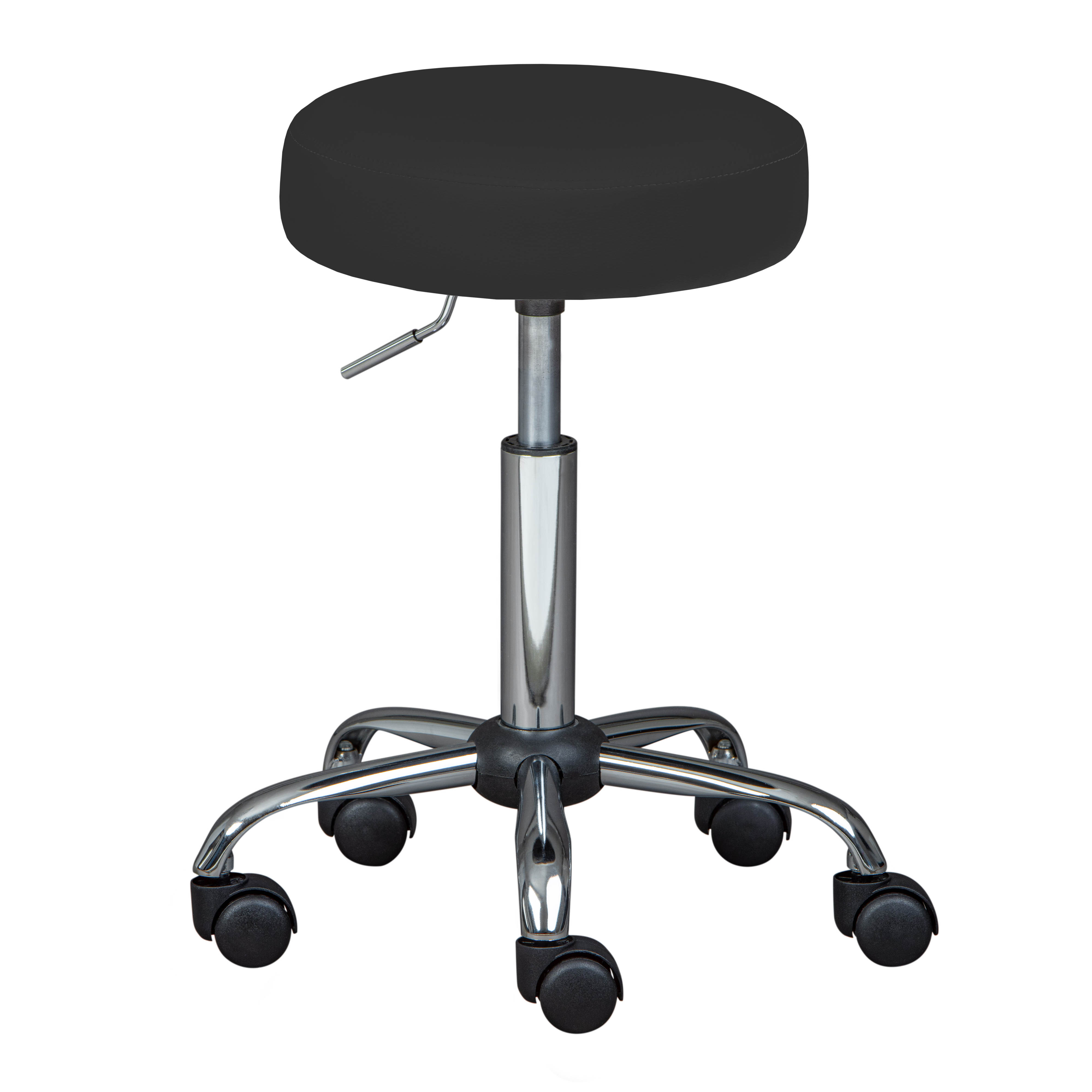 tabouret de bureau sur roulettes Asra - noir