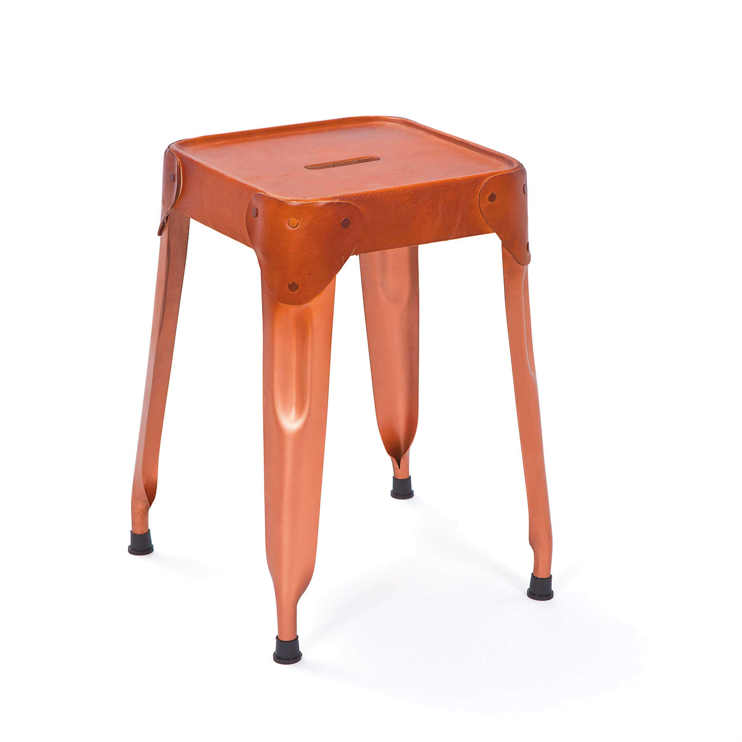 Tabouret en métal Reema carré - cuivre - Image 6