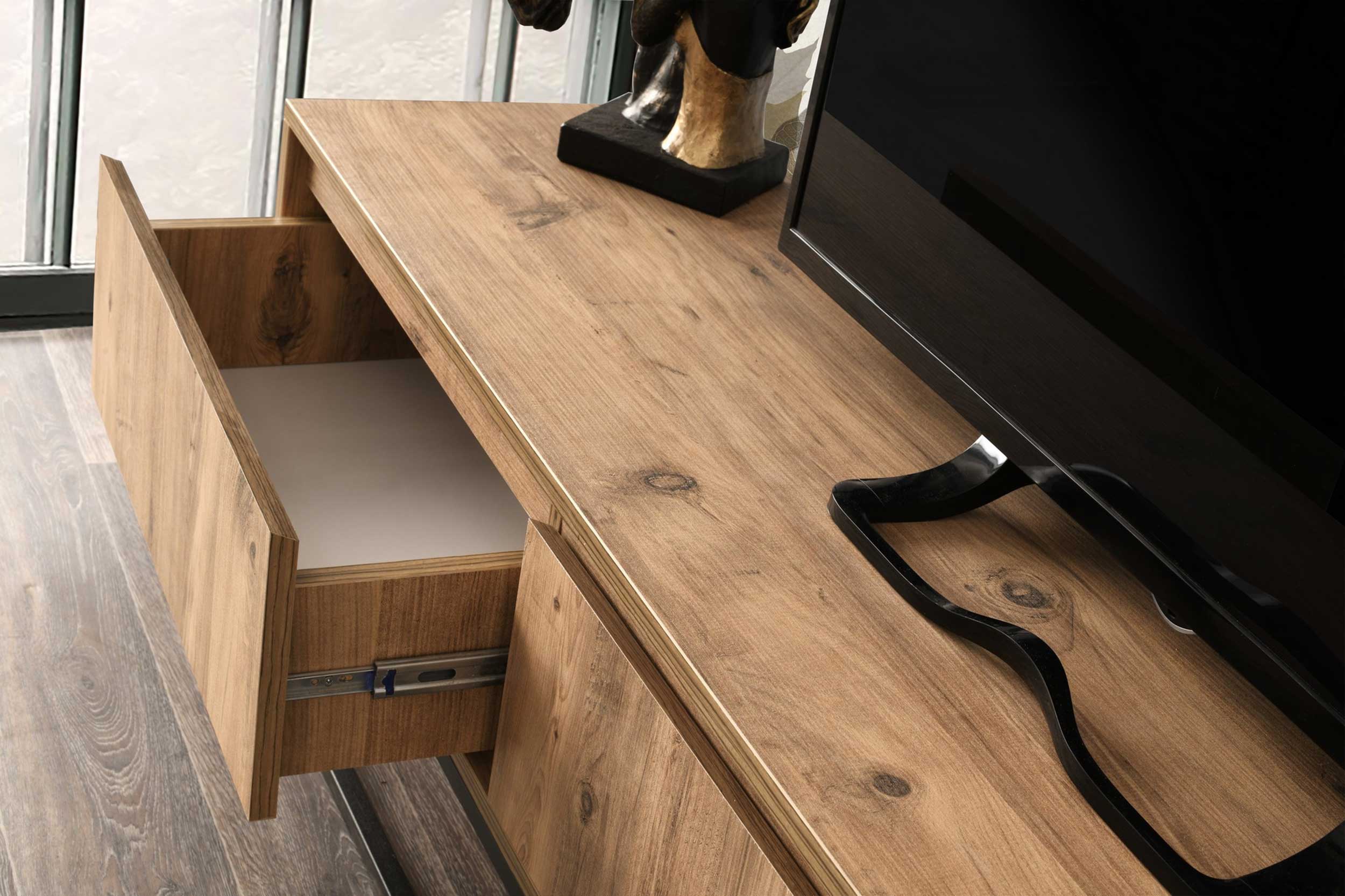 Tilsim 180 Meuble TV | 100 % MÉLAMINE | Noir, Pin - Image 4