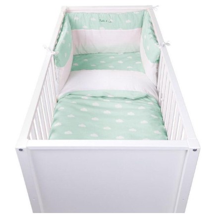 Tour de lit Snoozy Clouds 35x170 -  bleu menthe