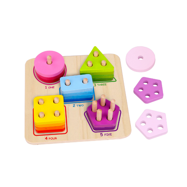 Trieur de blocs géométrique 5 pièces