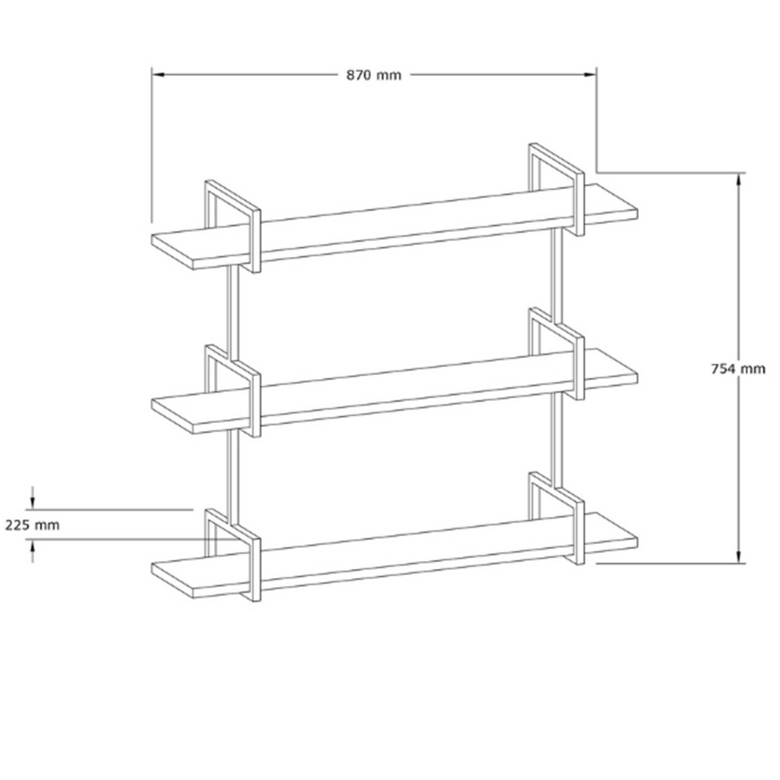 Uras Étagère murale | BOIS DE PIN | Noyer - Image 2