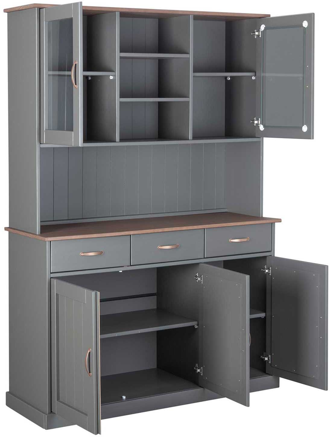 Vaisselier Cerci 131 cm à 5 portes & 3 tiroirs - gris - Image 2