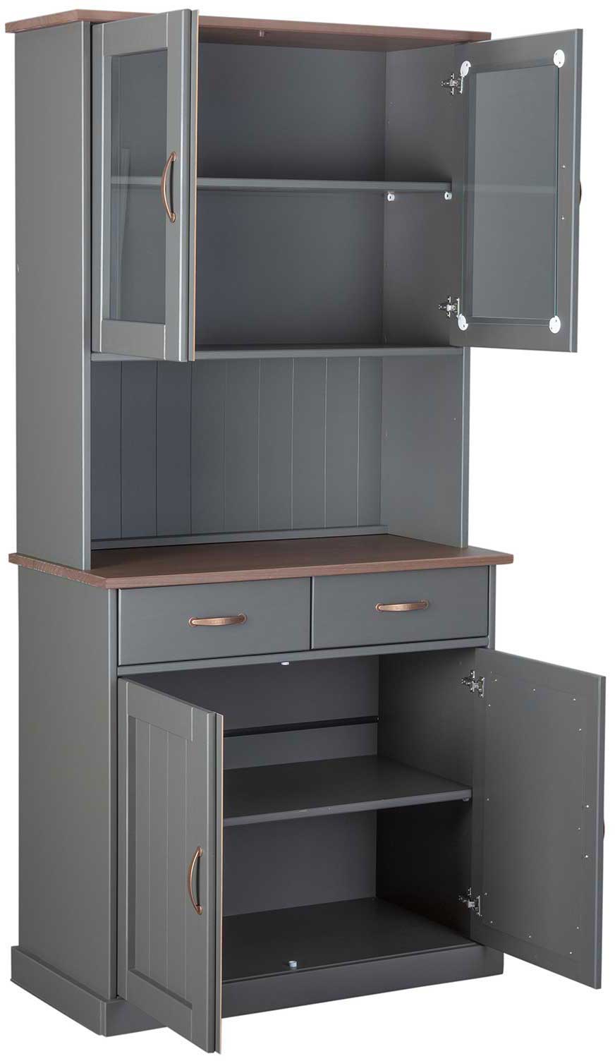 Vaisselier Cerci 90cm à 4 portes & 2 tiroirs - gris - Image 2