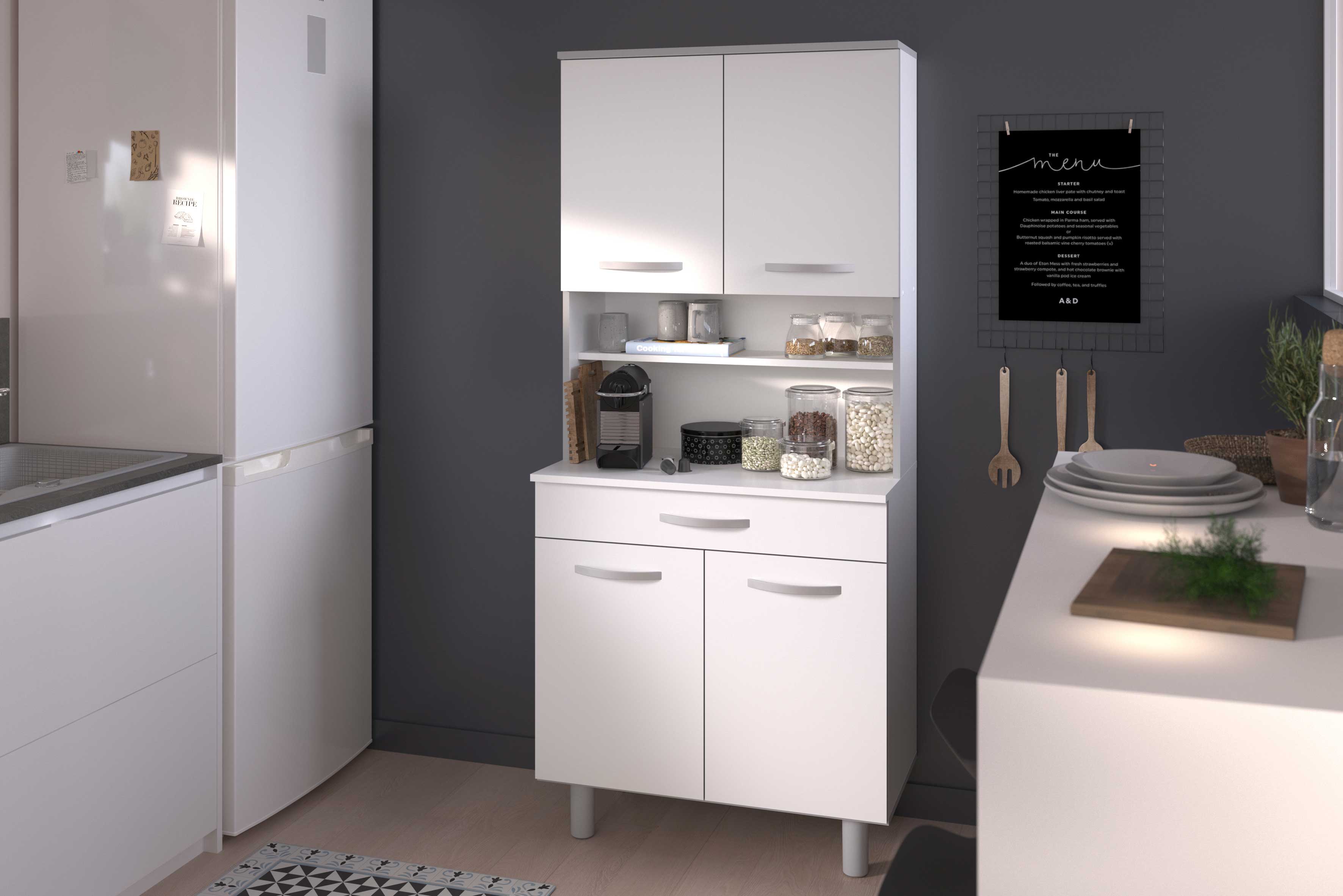 Vaisselier Easy 4 portes & 1 tiroir - blanc - Image 12