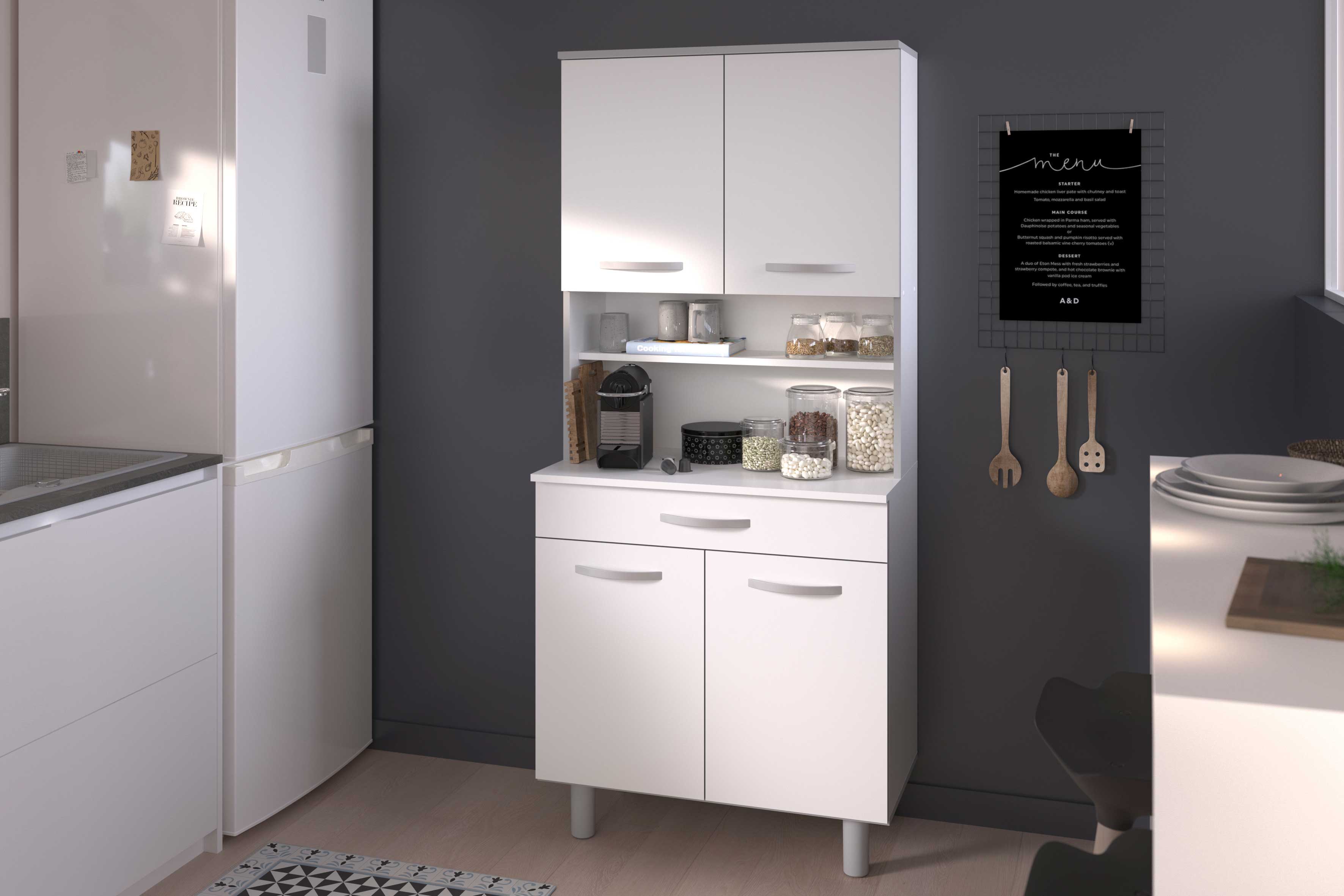 Vaisselier Easy 4 portes & 1 tiroir - blanc - Image 10