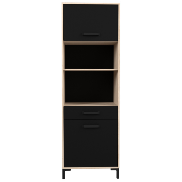 Vaisselier Felicity 60cm, 2 portes - décor chêne/noir - Image 4