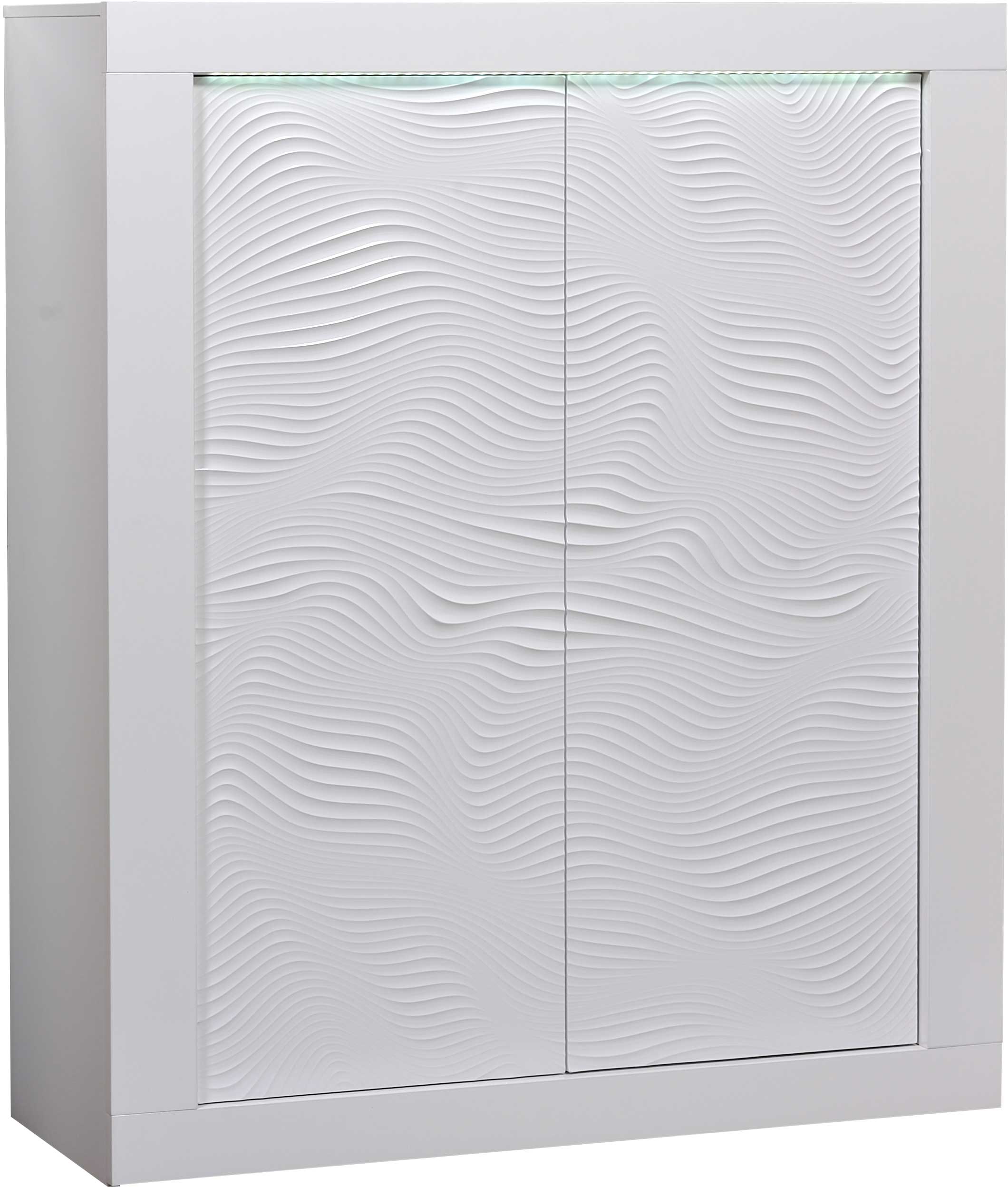 Vaisselier Kaia 121cm à 2 portes - blanc brillant - Image 2