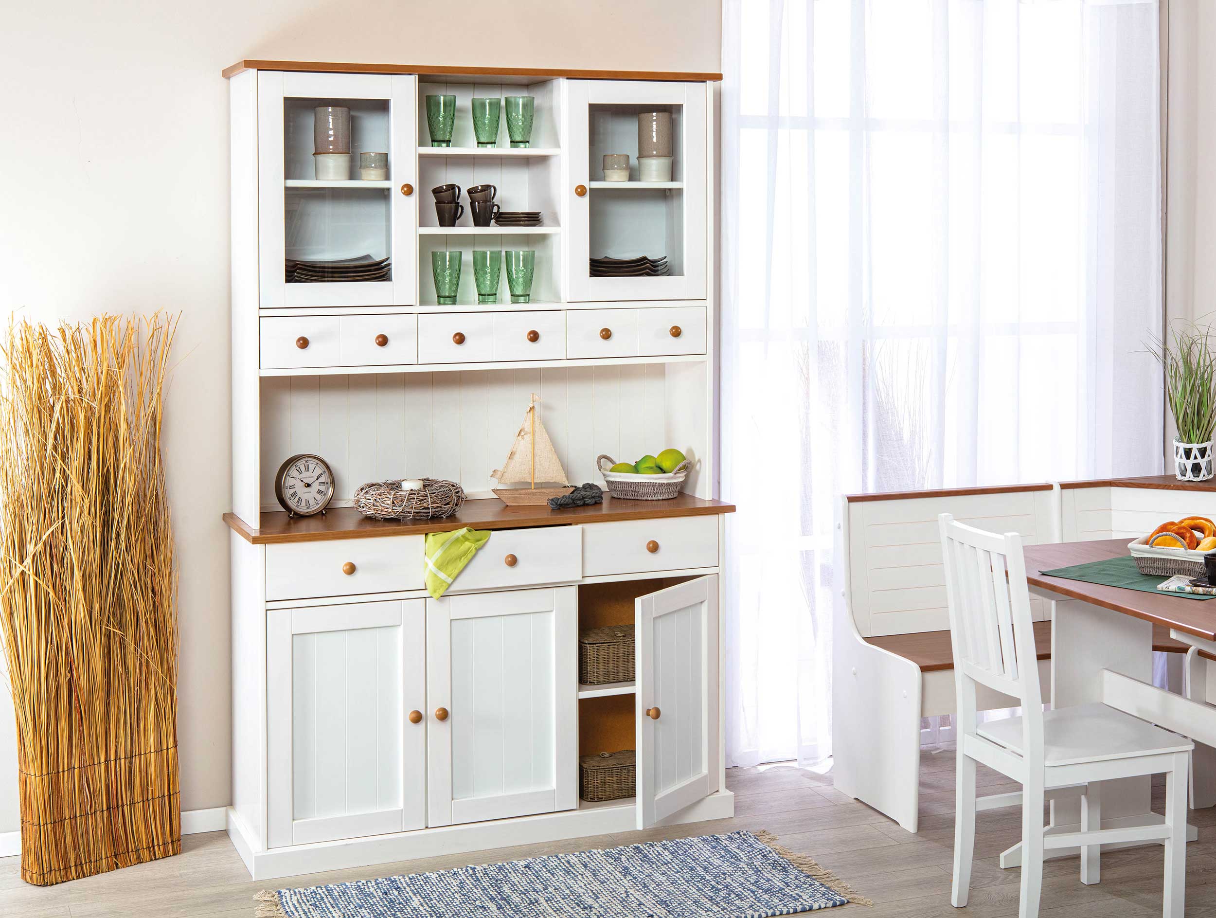 Vaisselier Westerland XL campagne - blanc/brun - Image 12