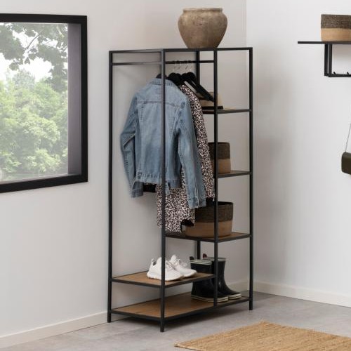 Vestiaire Dover 77cm - noir/chêne sauvage - Image 1