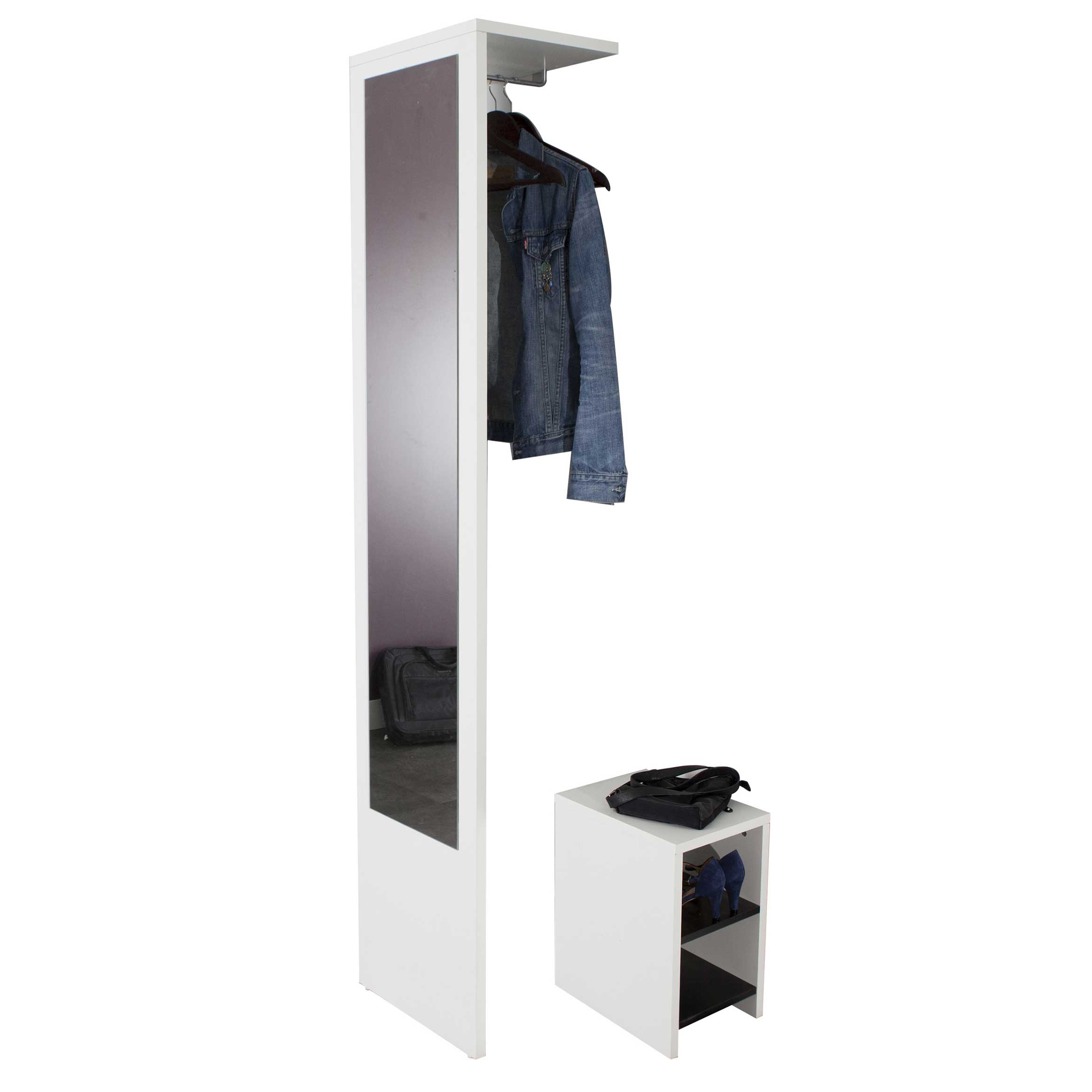 Vestiaire Vestibulo avec miroir - blanc/noir - Image 5