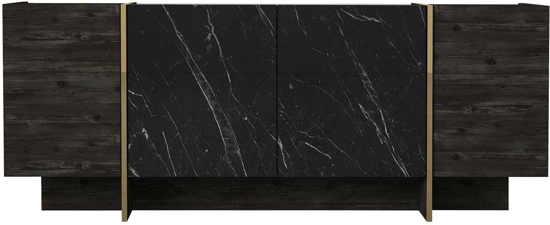 Veyron Console | 100 % MÉLAMINE | Noir, Or - Image 3