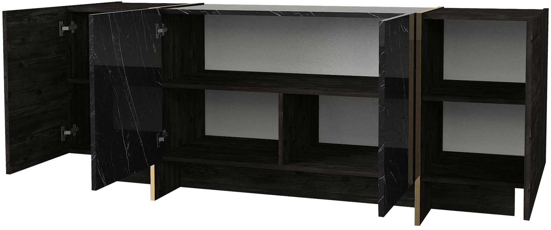 Veyron Console | 100 % MÉLAMINE | Noir, Or - Image 4