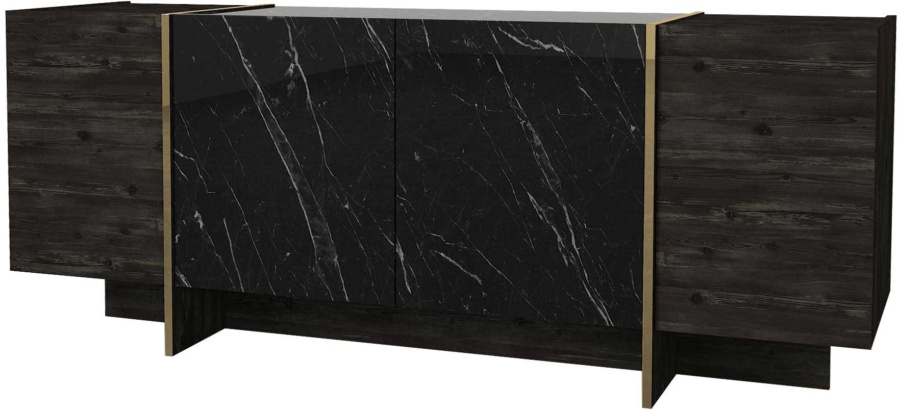 Veyron Console | 100 % MÉLAMINE | Noir, Or - Image 10