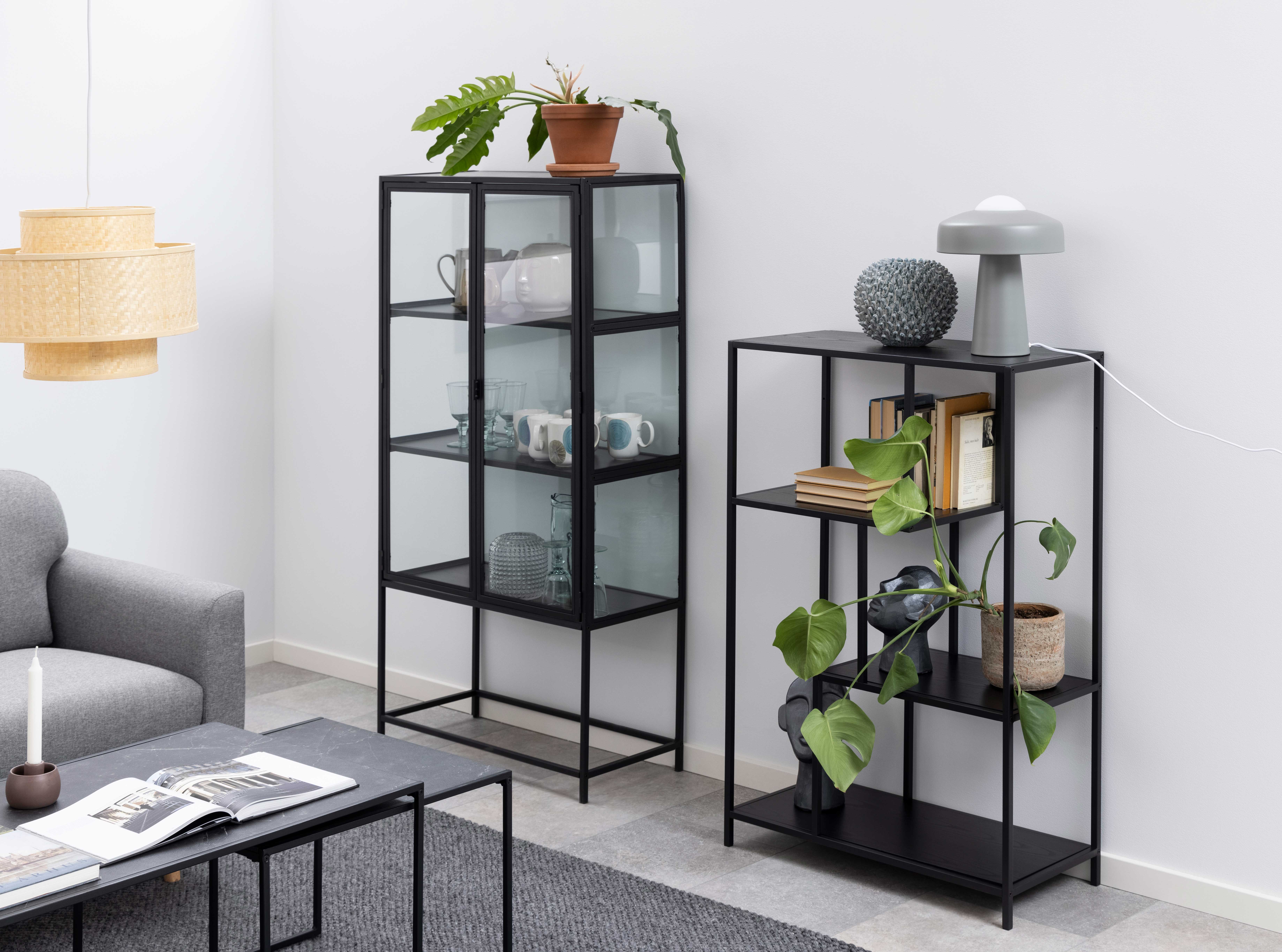 Vitrine Dover 150cm à 2 portes - noir - Image 11