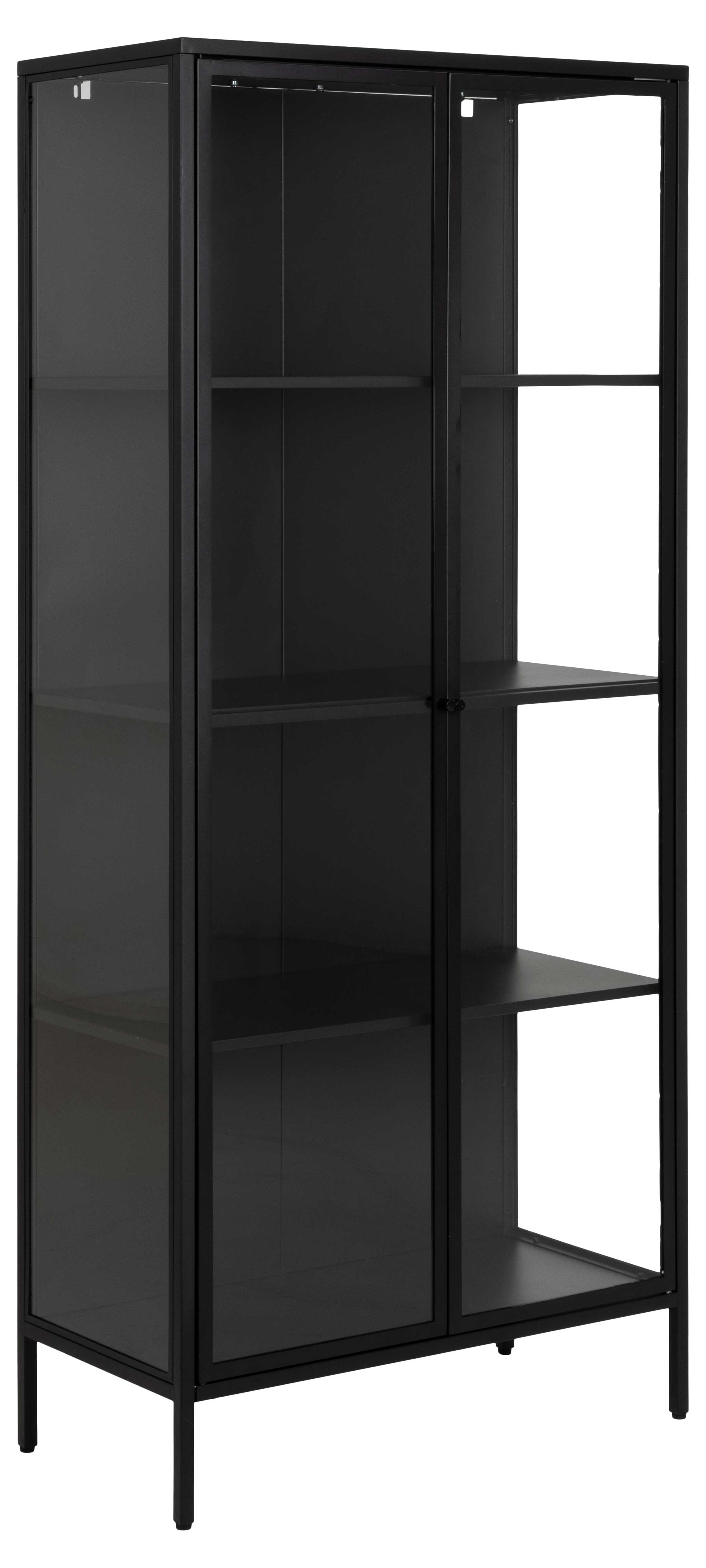 Vitrine Nebas 80cm, 2 portes & 3 étagères - noir - Image 10