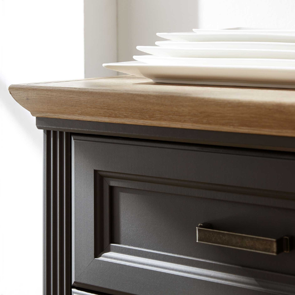 Vitrine Samine 66cm 2 portes & 1 tiroir - graphite/chêne - Image 2