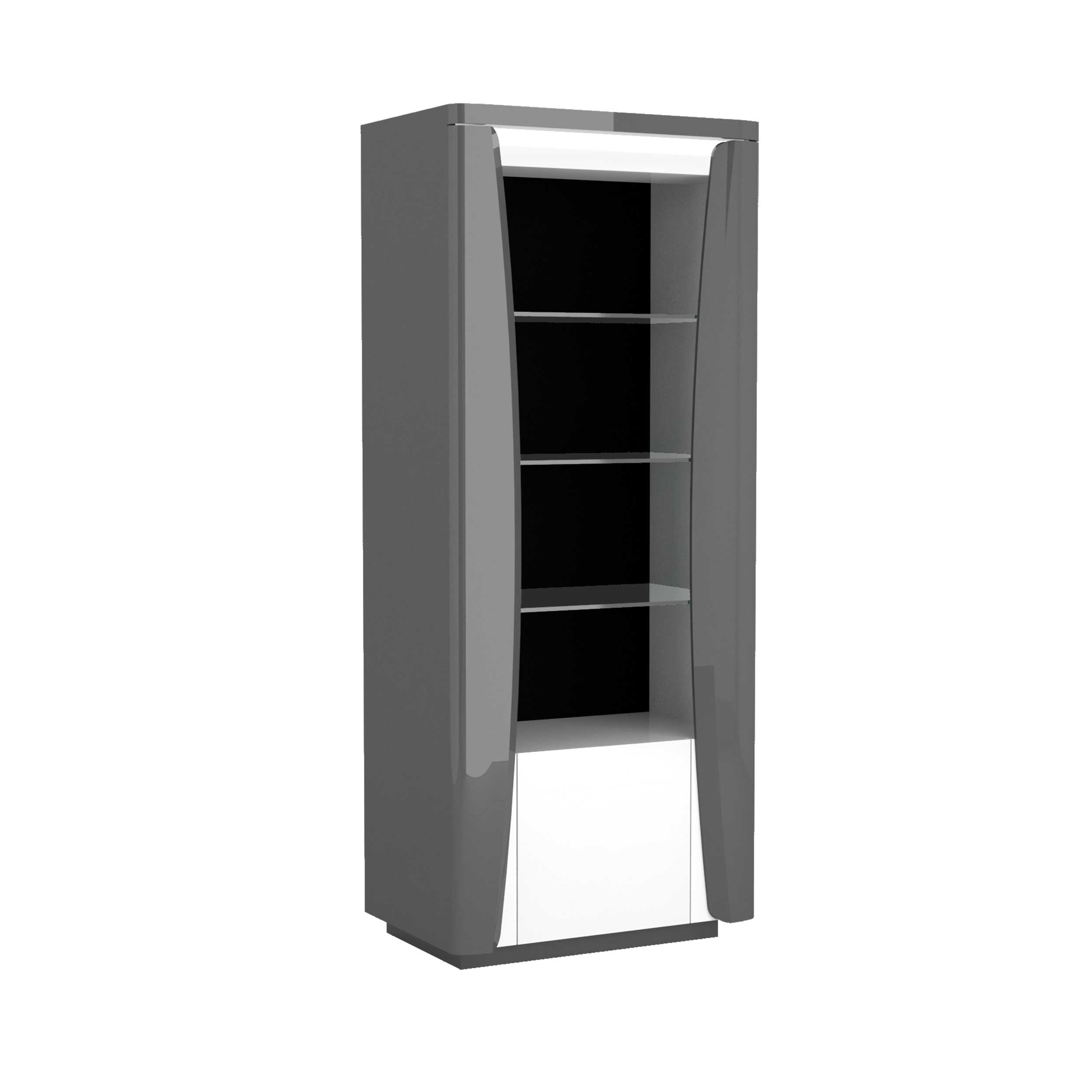 Vitrine Teo 70cm 1 porte - anthracite/blanc brillant - Image 12