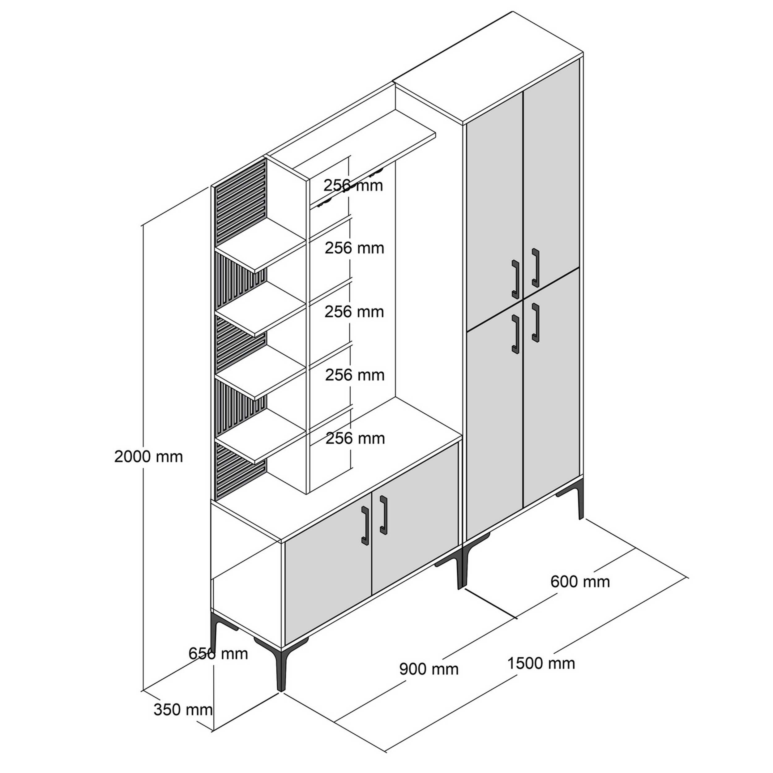 Viyana DA Meuble d'entrée | 100 % MÉLAMINE | Noyer - Image 2
