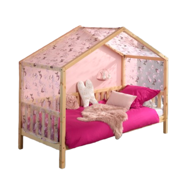 Voile avec dessin de papillons - rose