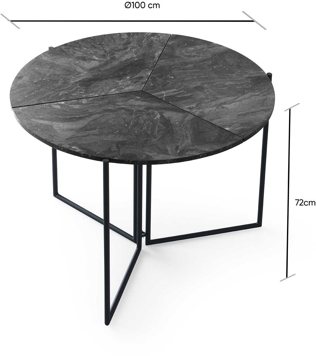 Yaprak Table à manger pliable | 100 % MÉLAMINE | Anthracite - Image 2