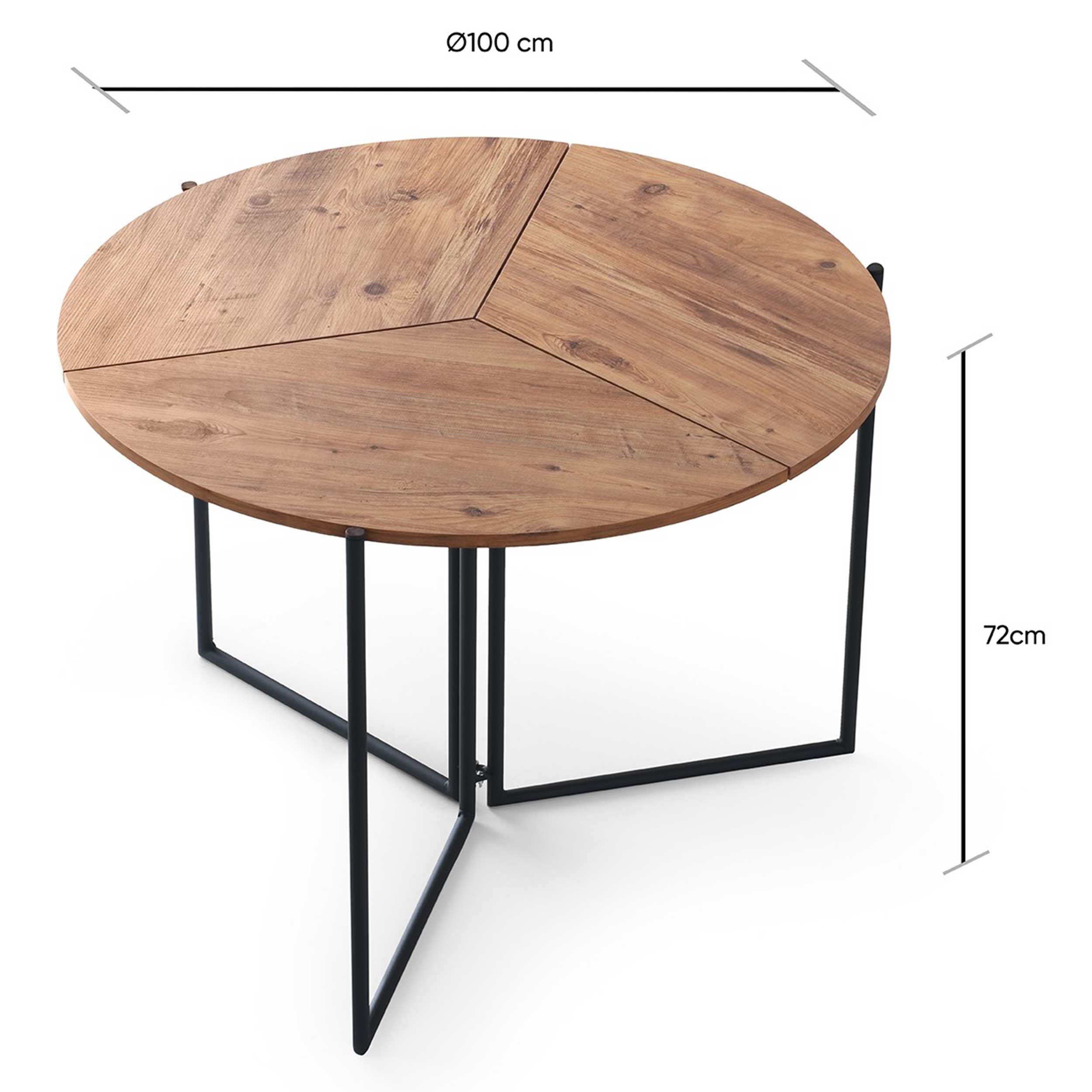 Yaprak Table à manger pliable | 100 % MÉLAMINE | Pin Atlantique - Image 2