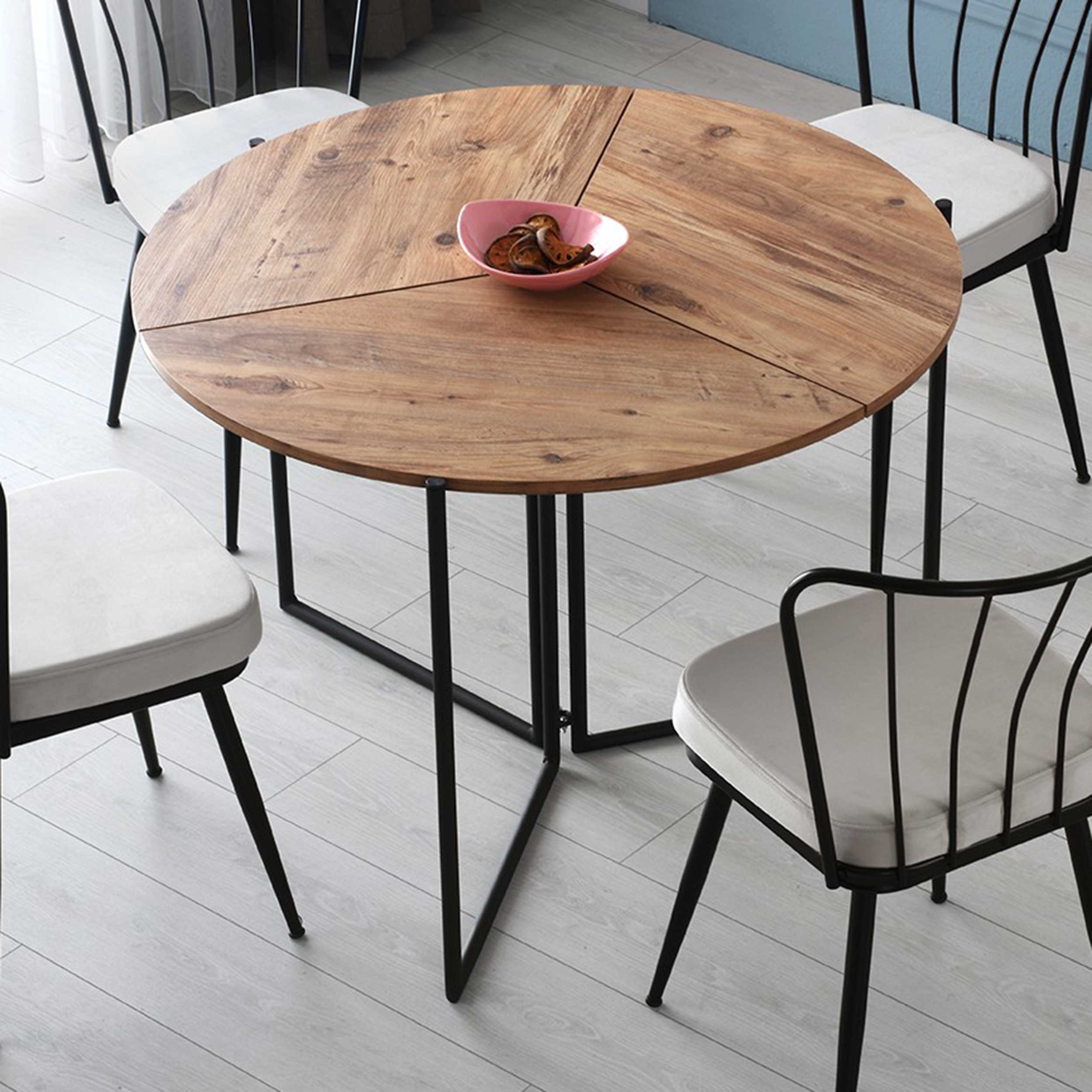 Yaprak Table à manger pliable | 100 % MÉLAMINE | Pin Atlantique