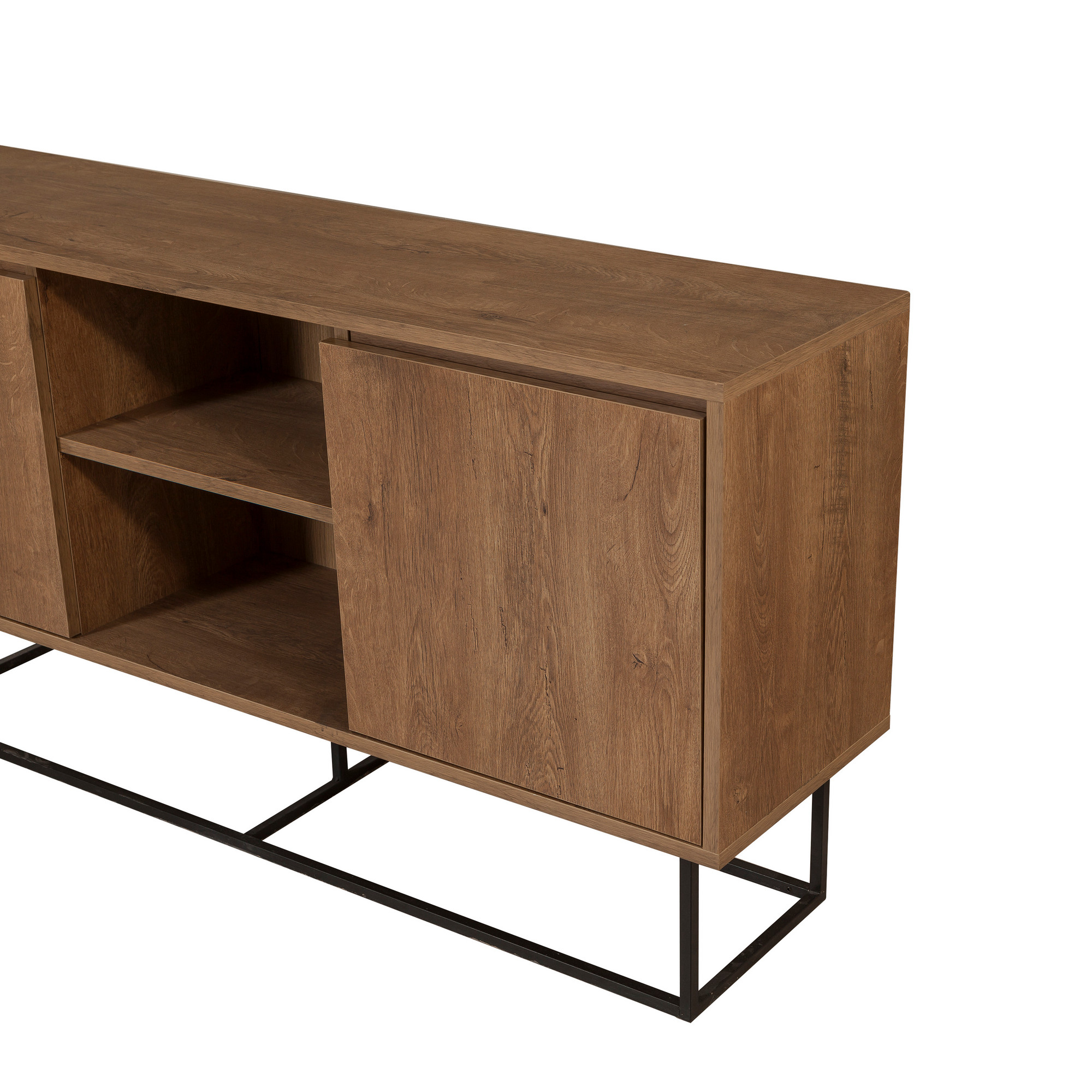 Zela Console | 100 % MÉLAMINE | Noyer, Noir - Image 6